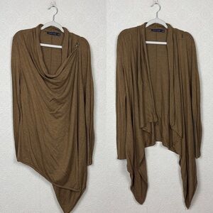 Ralph Lauren Brown Draped Asymmetrical Cashmere Blend Cardigan Size XL Wrap